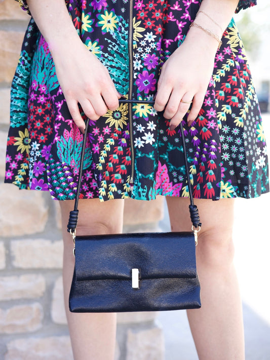 Black with Gold Accents Crossbody