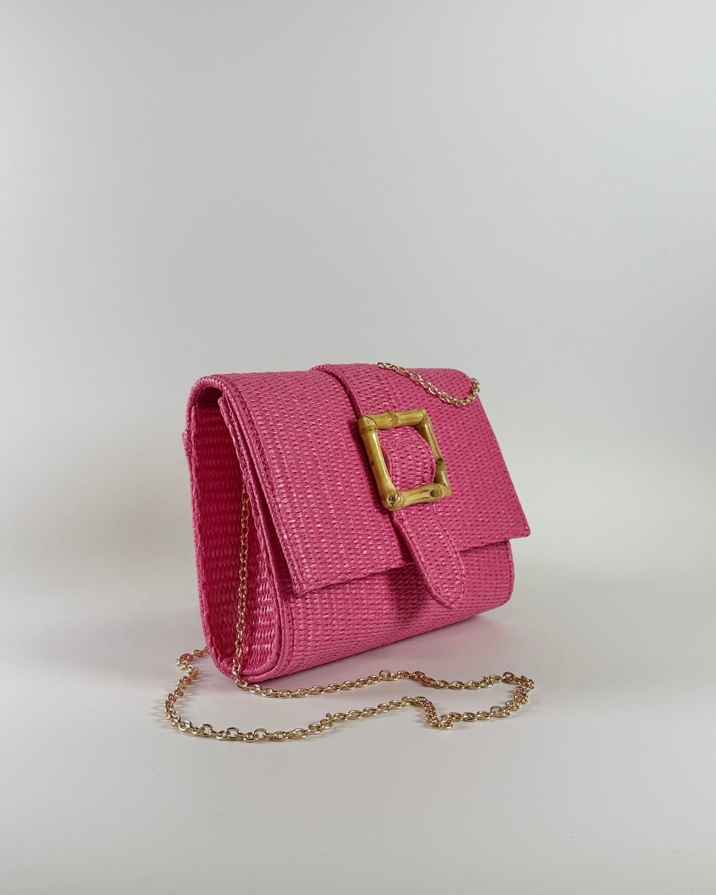Lillie Straw Clutch Pink