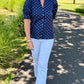 Riley Polka Dot Top - Navy & White