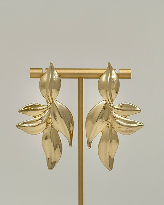 Light Gold Leaf Earrings