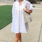Emily McCarthy Stella Dress - White Gold Linen