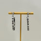 Baguette Bead Open Hoop Earrings - Hematite
