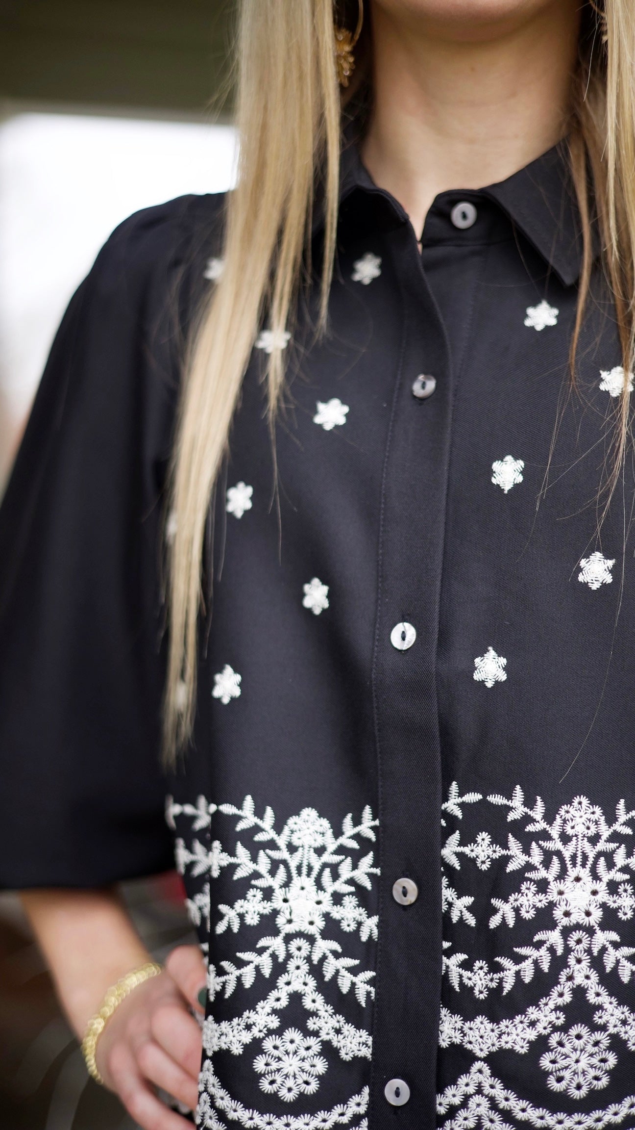 Easton Embroidered Top - Black