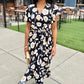 Beatrice Floral Wrap Dress - Black