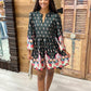 Frances Floral Dress - Black