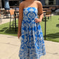 Lola Abstract Dress - Royal Blue