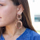 Oval Link Drop Earrings - Brown
