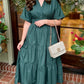 Forest Green Collared Midi Dress