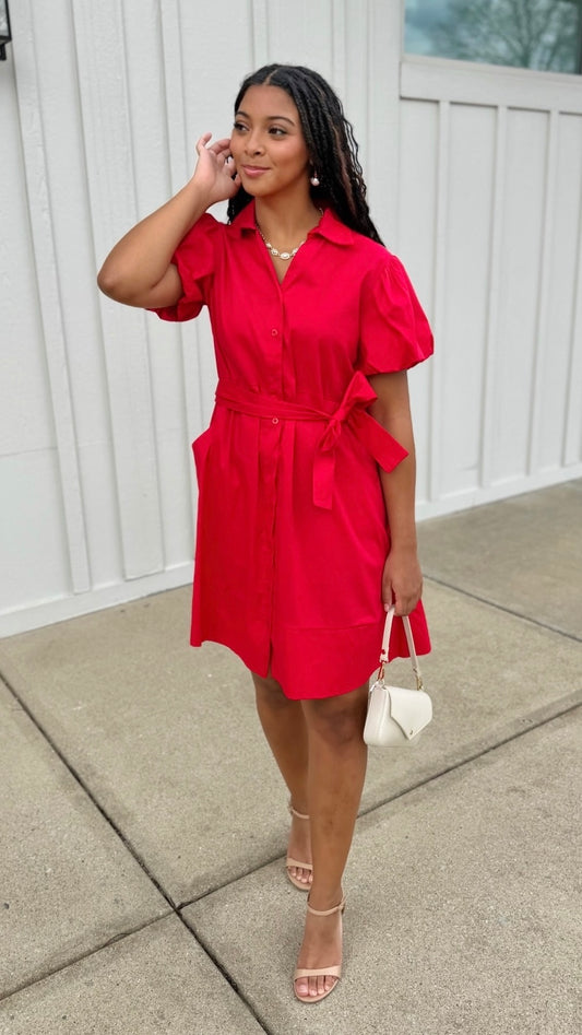 Sofia Nelda Dress - Red