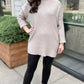 So Soft Ribbed Sweater Tunic - Khaki
