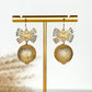 Gold Bow & Ball Glitter Earrings