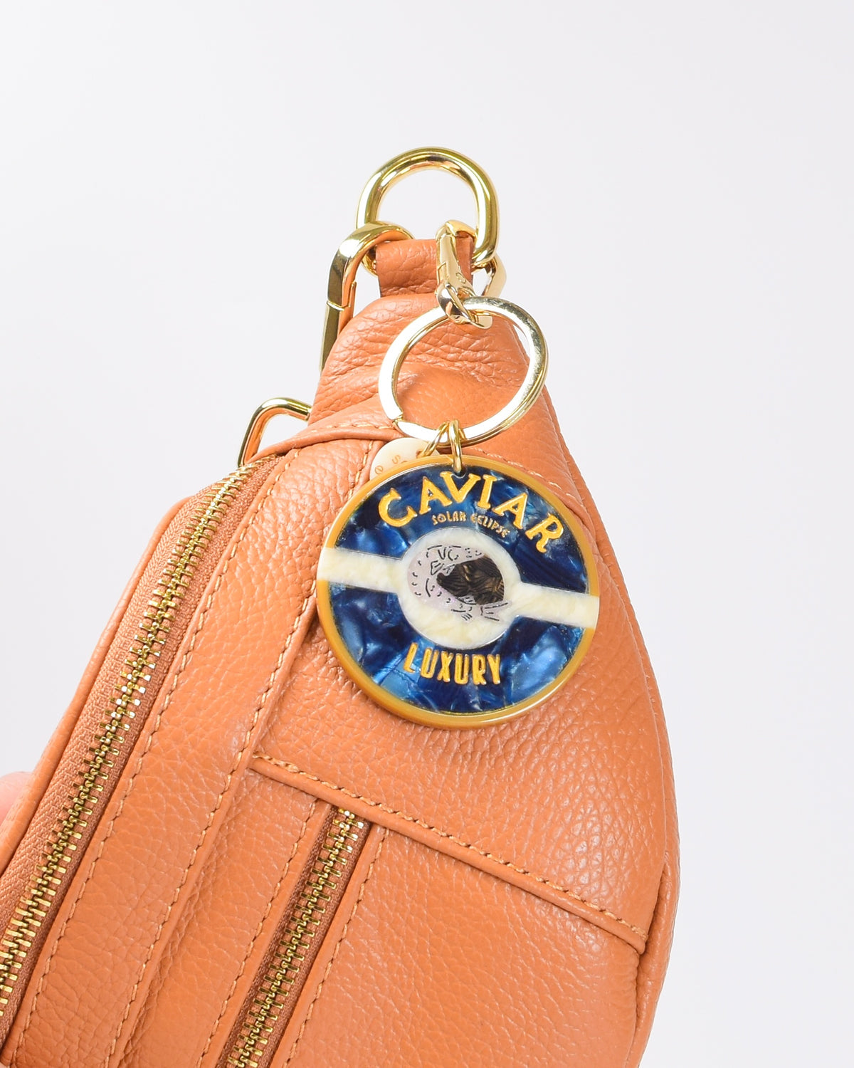 Hand-Painted Caviar Bag Keychain
