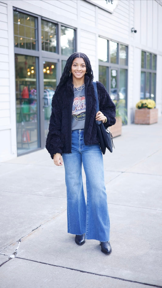 Mallory Fluffy Jacket - Black