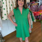 Lilian Ribbed Collared Dress - Kelly Green