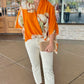 Burnt Orange Floral Wrapped Top
