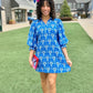 Emmy Floral Dress - Cobalt