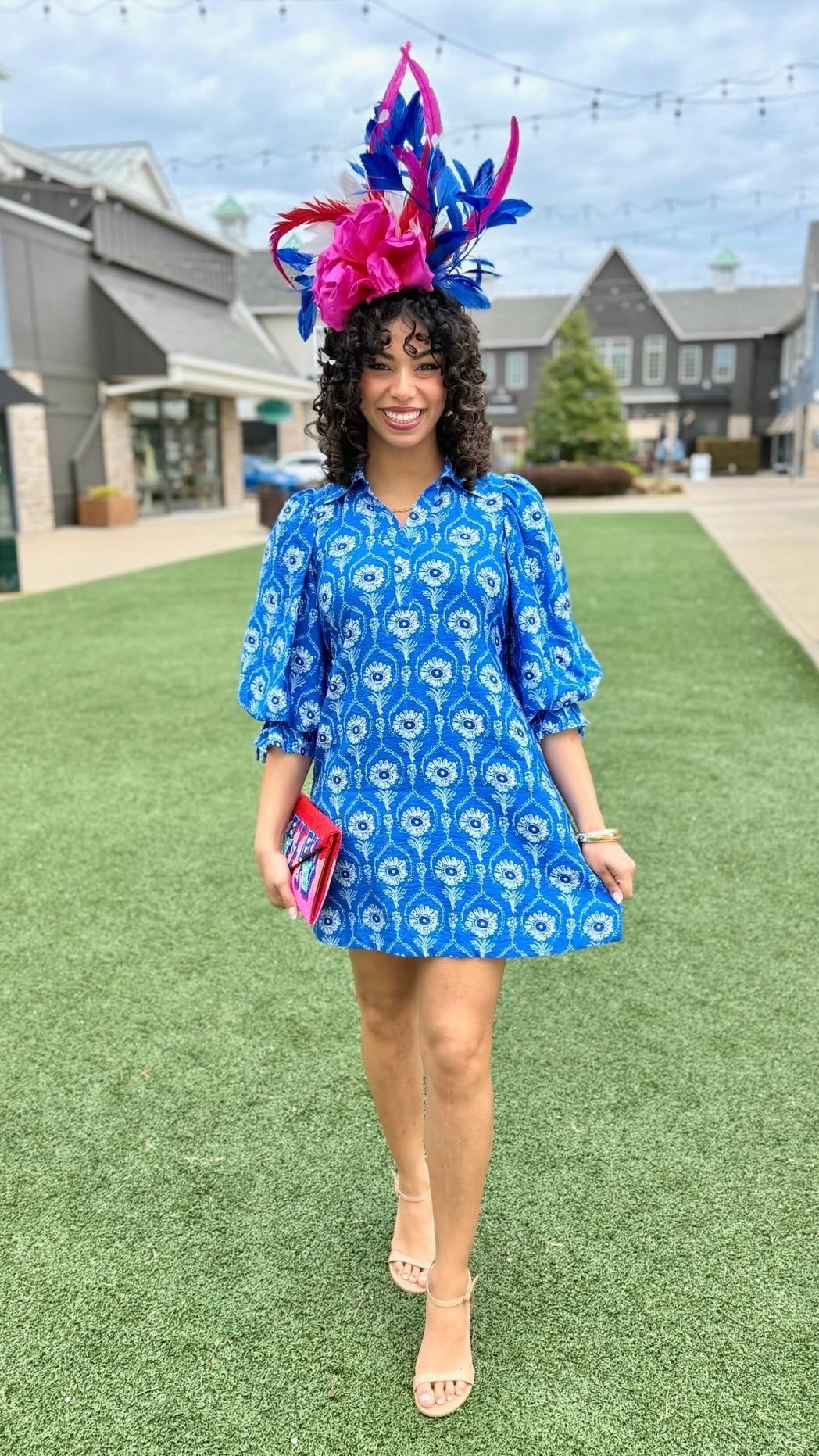 Emmy Floral Dress - Cobalt