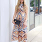 Helena Midi Dress - Mint/Rust