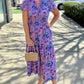 Ivy Jane Shirred Front Midi Dress - Violet Floral