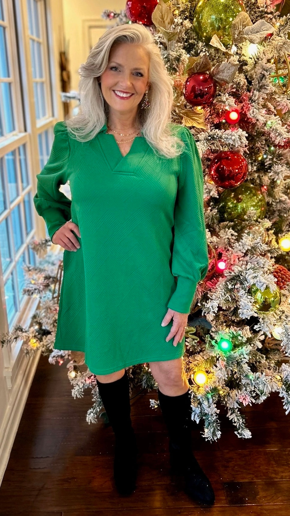 Little Green Long Sleeve Quilted Dress – Tunie's Boutique
