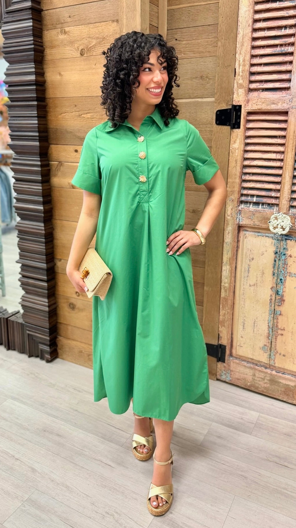 Makenna Midi Dress - Green
