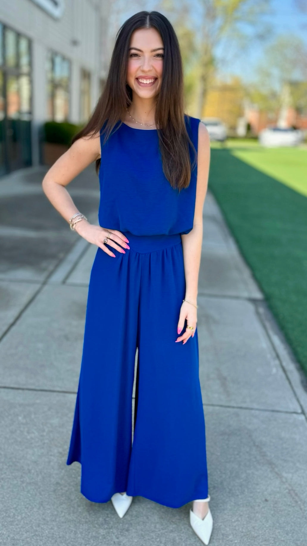 Reese Royal Crepe Wide Leg Pants