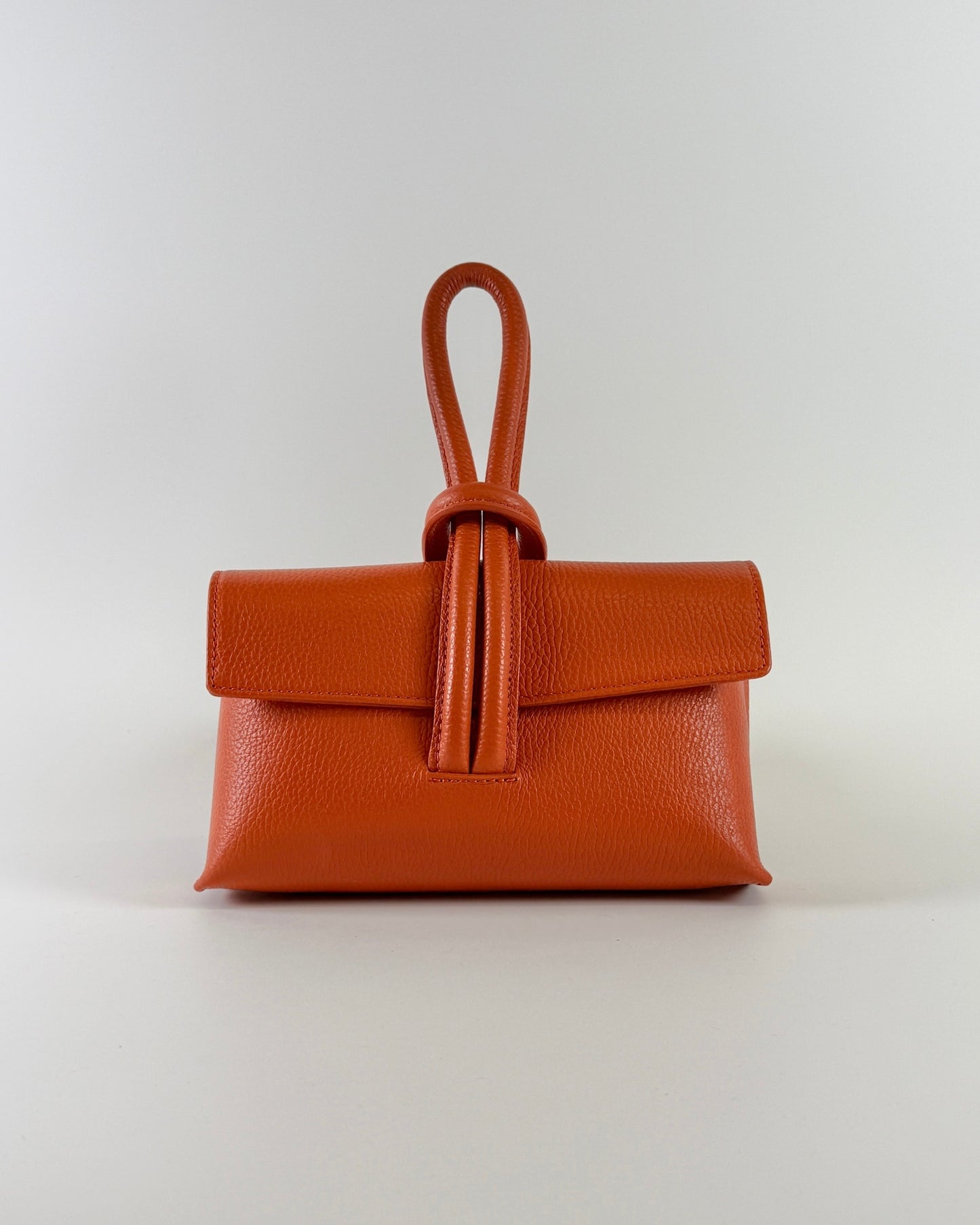 Loop Wristlet Leather Bag - Orange