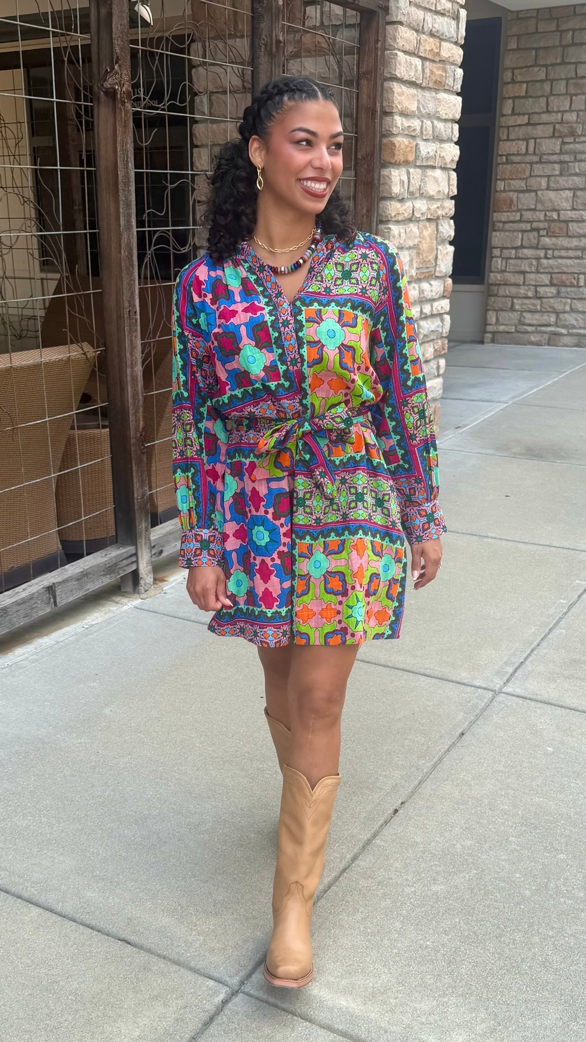 Ivy Jane Popover Patch Print Dress