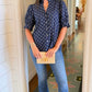 Riley Polka Dot Top - Navy & White