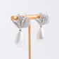 Silver Pave Crystal Floral Earrings