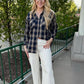 Annie Plaid Top - Navy