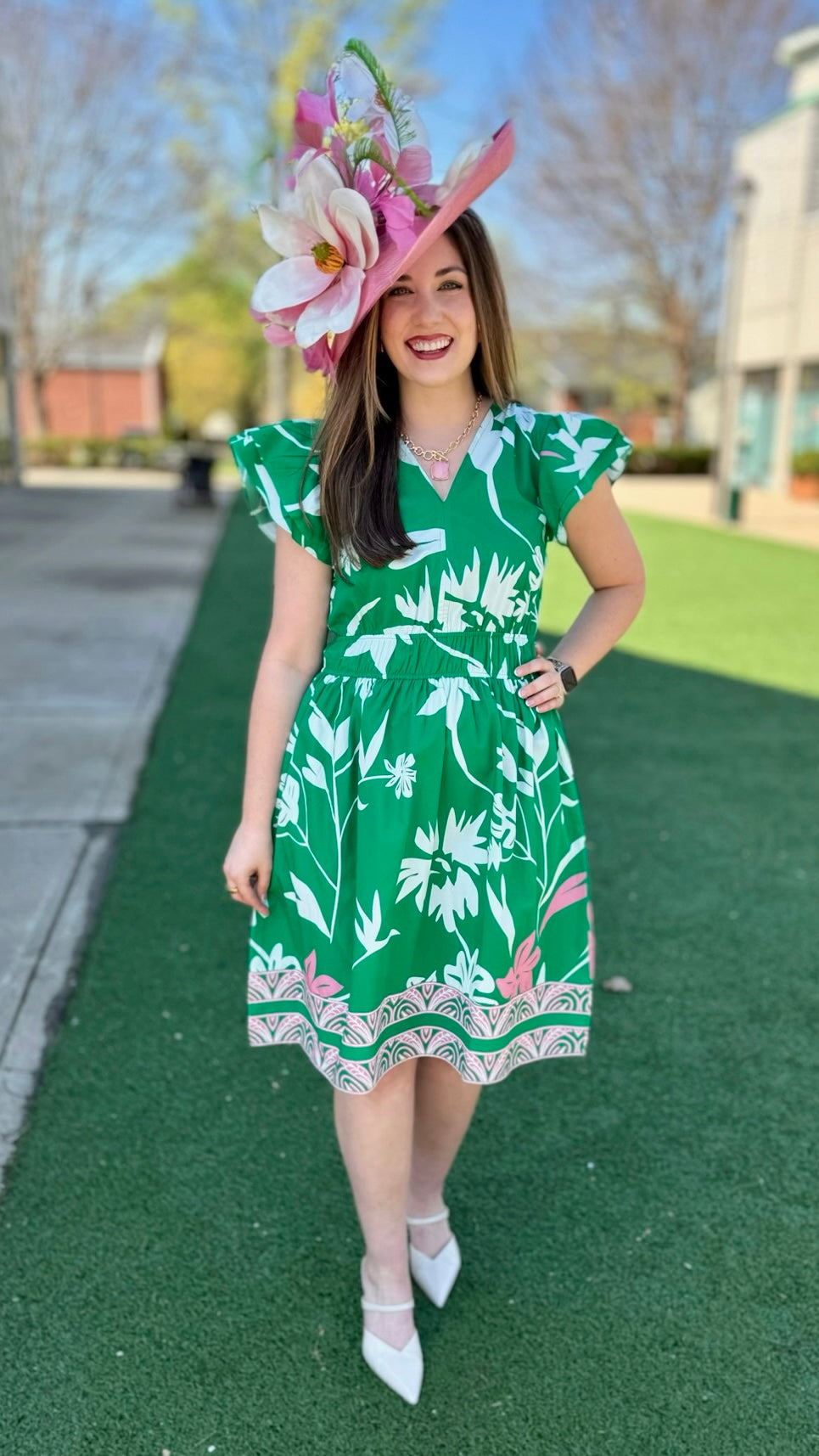 Arianna Mint Flora Dress