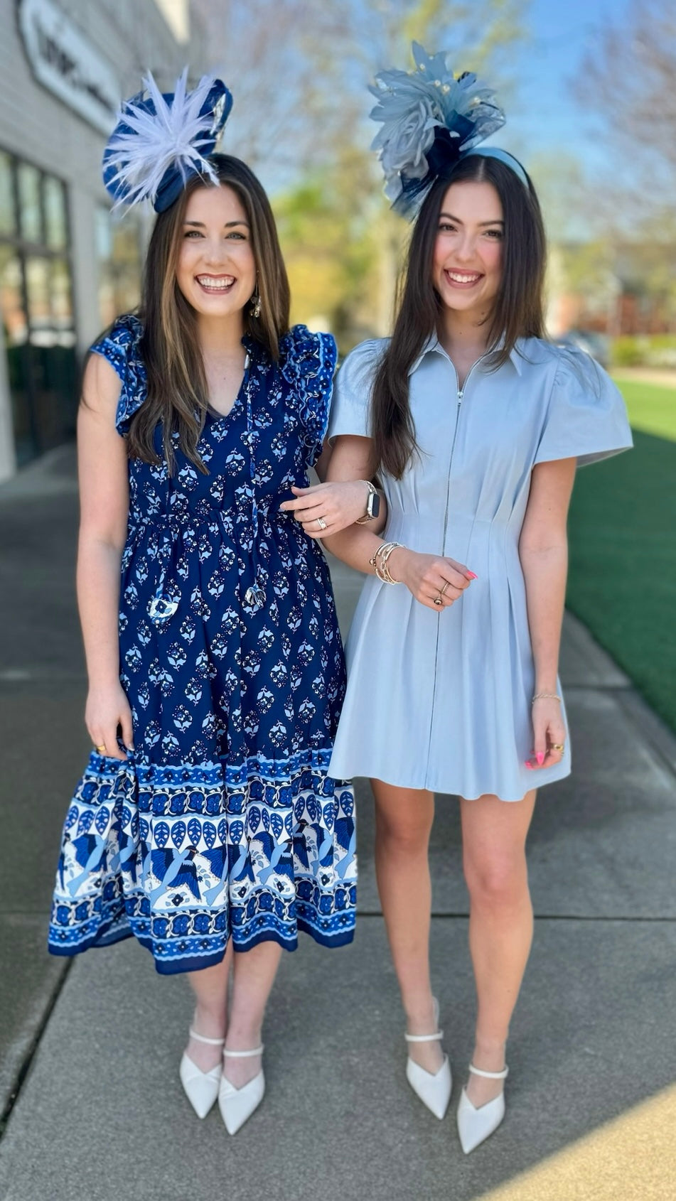 Aubrey Denim Pleat Waist Zip Mini Dress - Blue