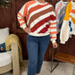 Agnes Wavy Stripe Pullover - Rust Mix