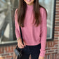 Michael Stars Frida Mock Neck Top - Berrywood