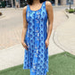 Harper Floral Pattern Dress - Blue Mix