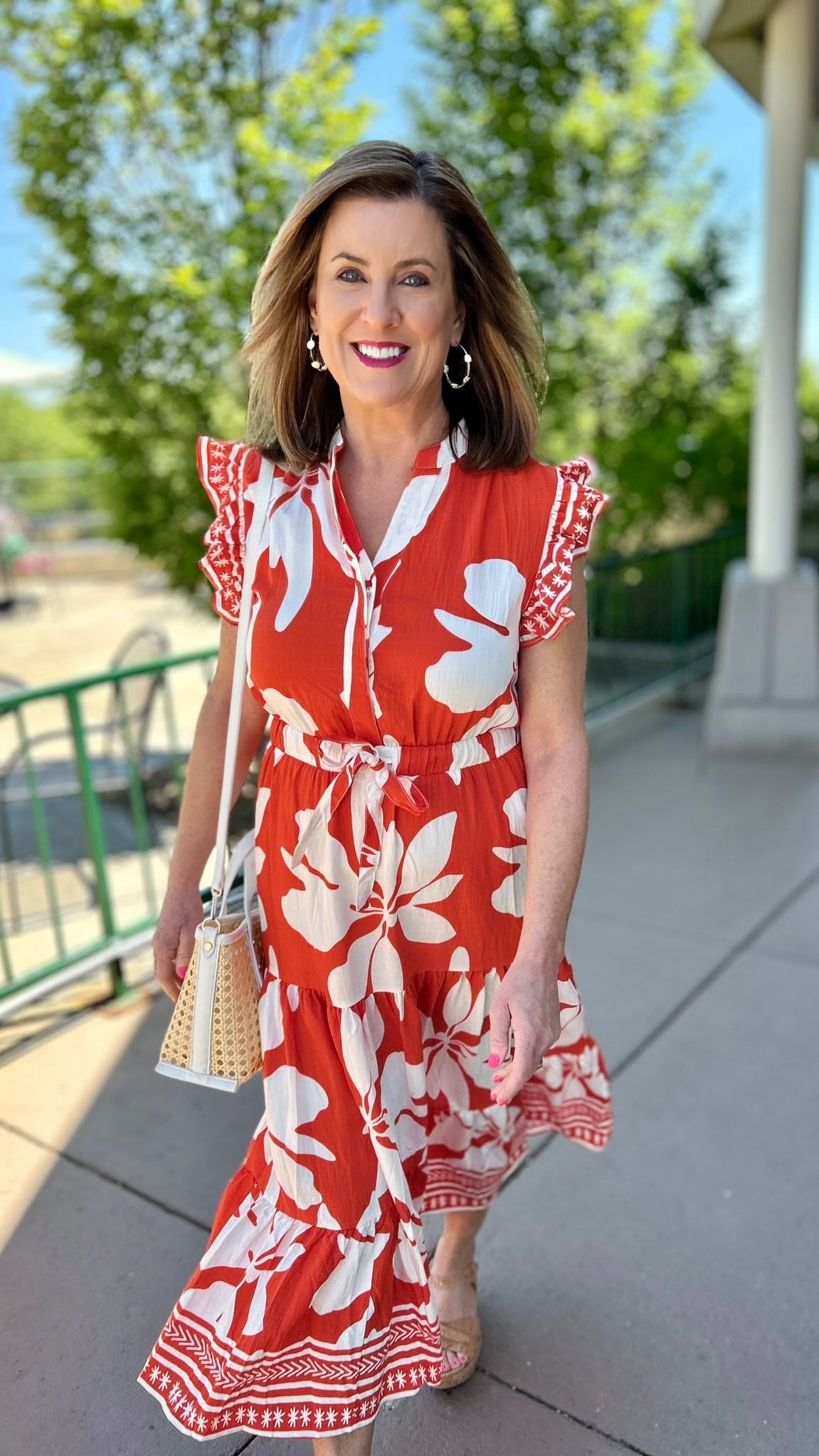 Saylor Tiered Dress - Orange