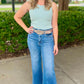 Another Love Cora Ribbed Round Neck Tank - Icey Blue