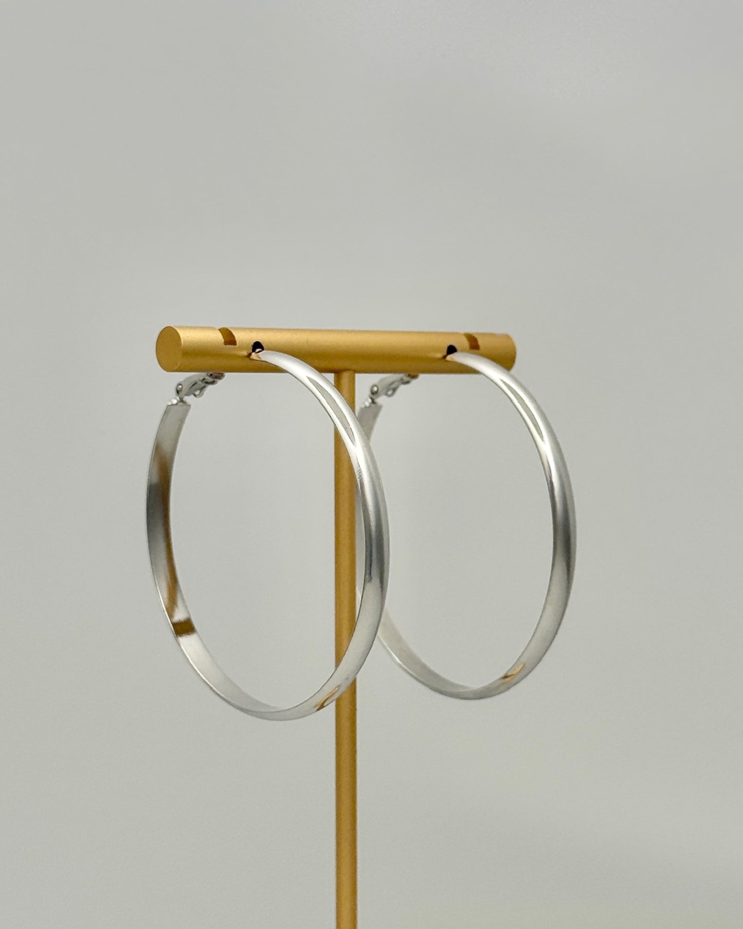 Silver Hoop Earrings - Large