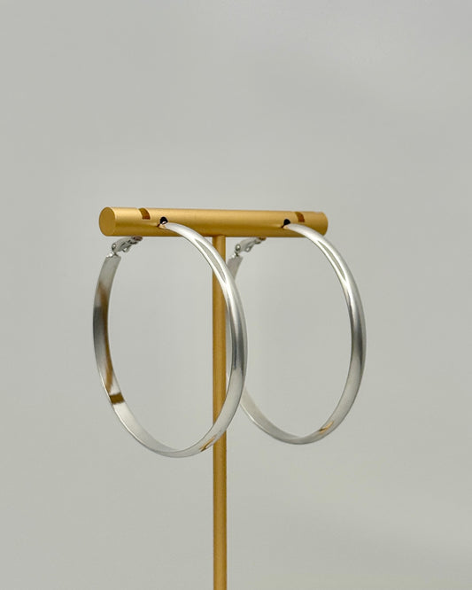 Silver Hoop Earrings - Large
