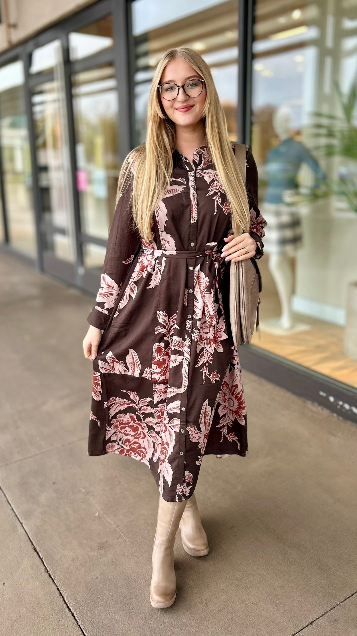 Ivy Jane Fall Tropics Dress - Brown