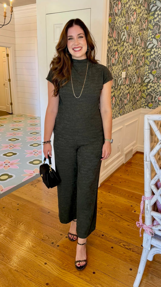 Naomi Short Sleeve Top - Charcoal