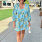Uncle Frank Big Roses Dress - Blue