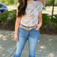 Michael Stars Aria Mock Neck Top - Champagne Tie Dye