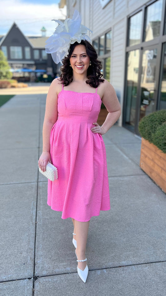 Pretty In Pink Sleeveless Midi Dress