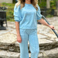 Another Love Wide Leg Pant - Dusty Blue