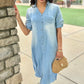 Janine Denim Midi Dress - Light