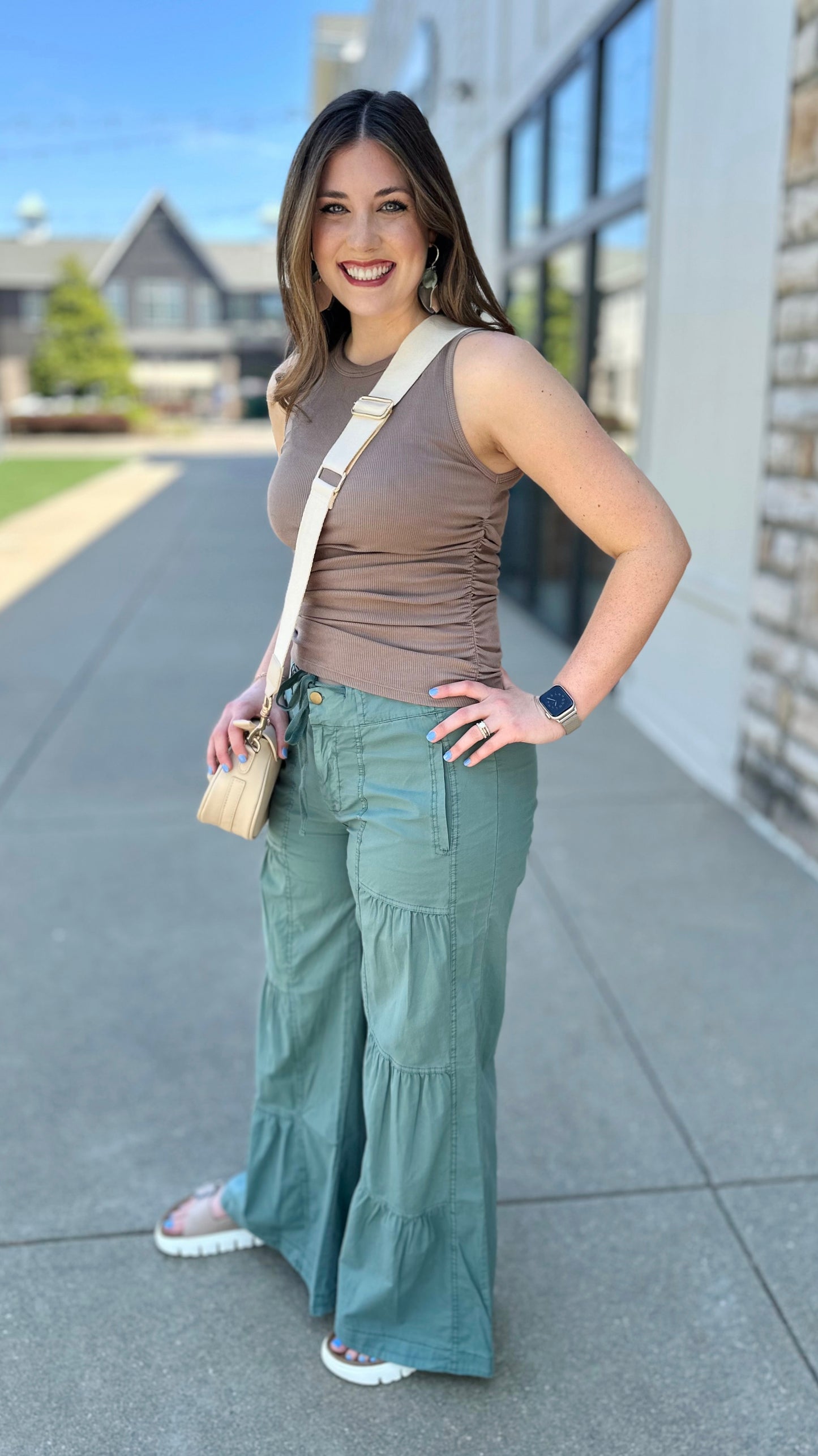 Wearables Terraced Wide Leg Pant - Teal