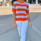Kaylie Stripe Sweater - Orange/Lavender