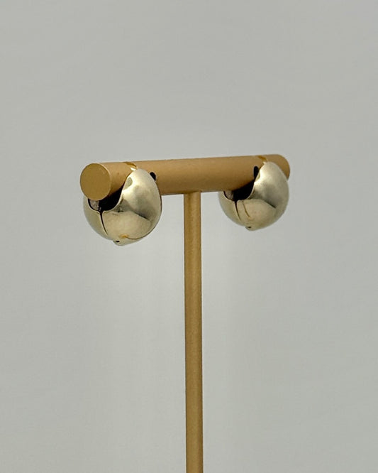 Gold Button Hoop Earrings